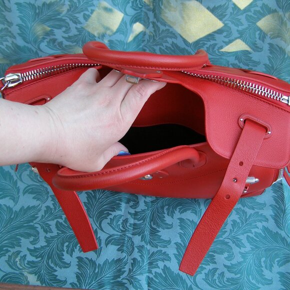 $3500 STUNNING RALPH LAUREN RICKY 40 LARGE CALFSKIN SATCHEL RED BAG - Picture 10 of 16